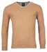 Baileys Uni Color Cotton V-Neck Single Knit Pullover Dark Sand