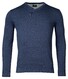 Baileys Uni Color Cotton V-Neck Single Knit Pullover Deep Denim Blue