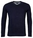 Baileys Uni Color Cotton V-Neck Single Knit Pullover Navy