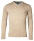 Baileys Uni Color Cotton V-Neck Single Knit Trui Beige