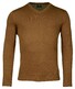 Baileys Uni Color Cotton V-Neck Single Knit Trui Bruin