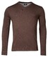 Baileys Uni Color Cotton V-Neck Single Knit Trui Chocolate Brown