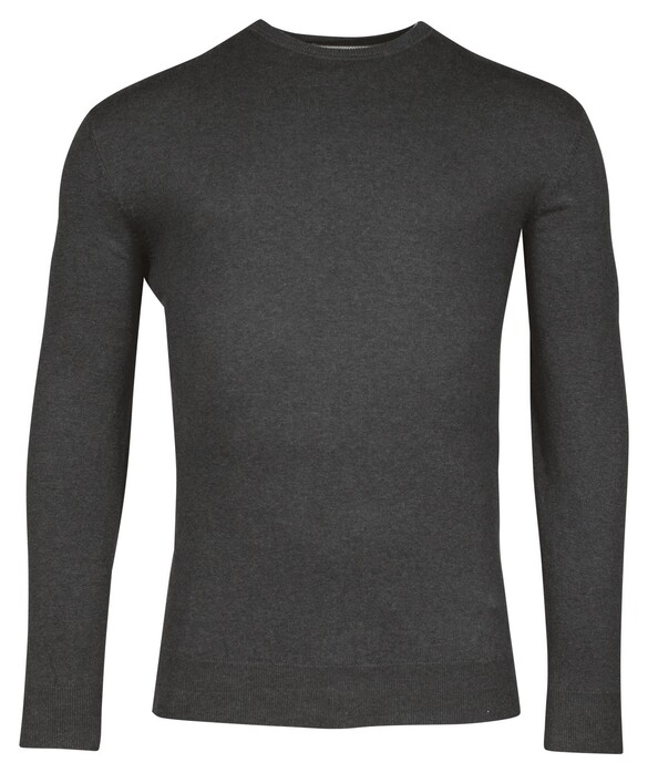 Baileys Uni Color Crew Neck Single Knit Pullover Anthracite