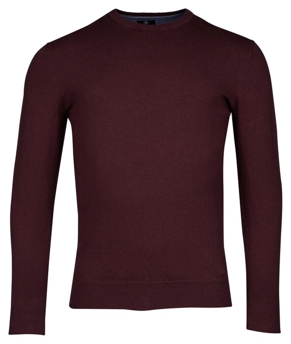 Baileys Uni Color Crew Neck Single Knit Pullover Aubergine