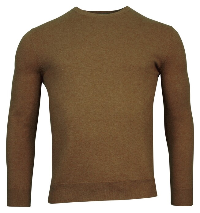 Baileys Uni Color Crew Neck Single Knit Pullover Brown