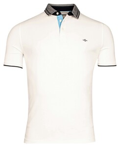 Baileys Uni Color Fine Stripe Collar Contrast Polo Off White