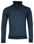 Baileys Uni Color High Low Texture Sweat Half Zip Interlock Trui Deep Denim Blue