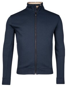 Baileys Uni Color Sweat Cardigan Zip Vest Dark Blue