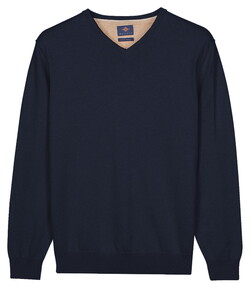 Baileys Uni Color V-Neck Pima Cotton Pullover Dark Blue