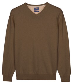 Baileys Uni Color V-Neck Pima Cotton Pullover Dark Taupe