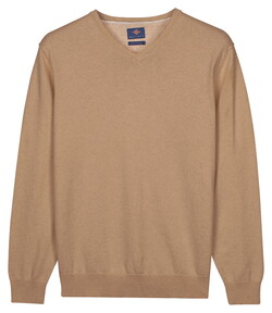 Baileys Uni Color V-Neck Pima Cotton Pullover Sand