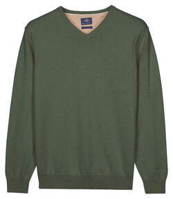 Baileys Uni Color V-Neck Pima Cotton Pullover Thyme Green