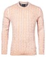 Baileys Uni Crew Neck Striped Cable Knit Trui Coral Reef