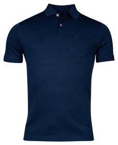 Baileys Uni Melange Two-Tone Piqué Poloshirt Dark Blue