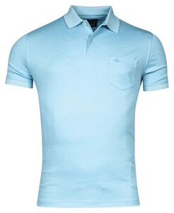 Baileys Uni Melange Two-Tone Piqué Poloshirt Mid Blue
