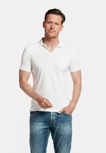 Baileys Uni Melange Two-Tone Piqué Poloshirt Off White