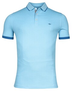 Baileys Uni Piqué Subtle Contrast Poloshirt Mid Blue