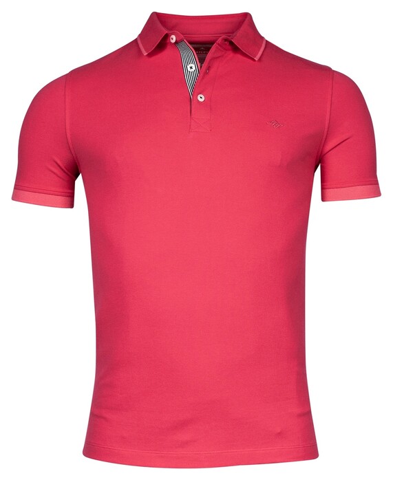 Baileys Uni Piqué Subtle Contrast Poloshirt Mid Cerise