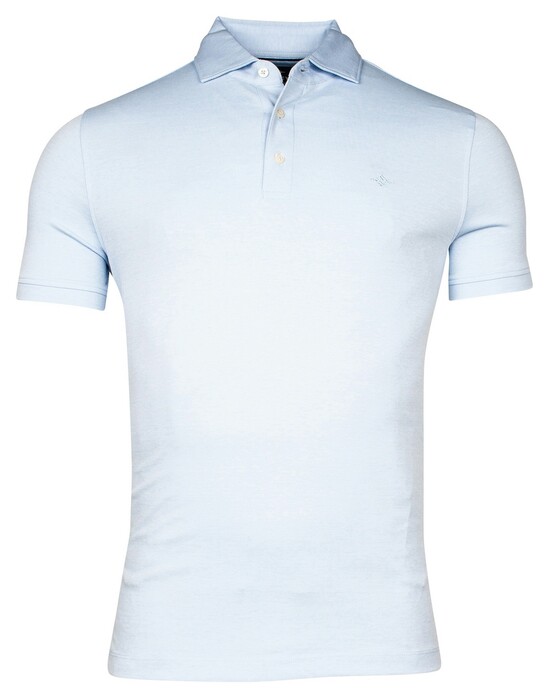 Baileys Uni Subtle Two-Tone Melange Piqué Polo Licht Blauw