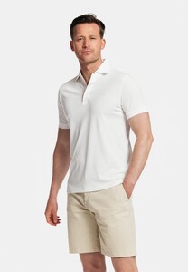 Baileys Uni Subtle Two-Tone Melange Piqué Polo Off White