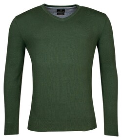 Baileys Uni V-Neck Cotton Single Knit Pullover Dark Green