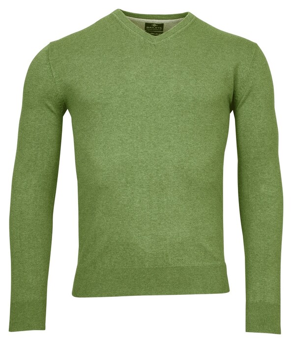 Baileys Uni V-Neck Cotton Single Knit Pullover Pastel Green