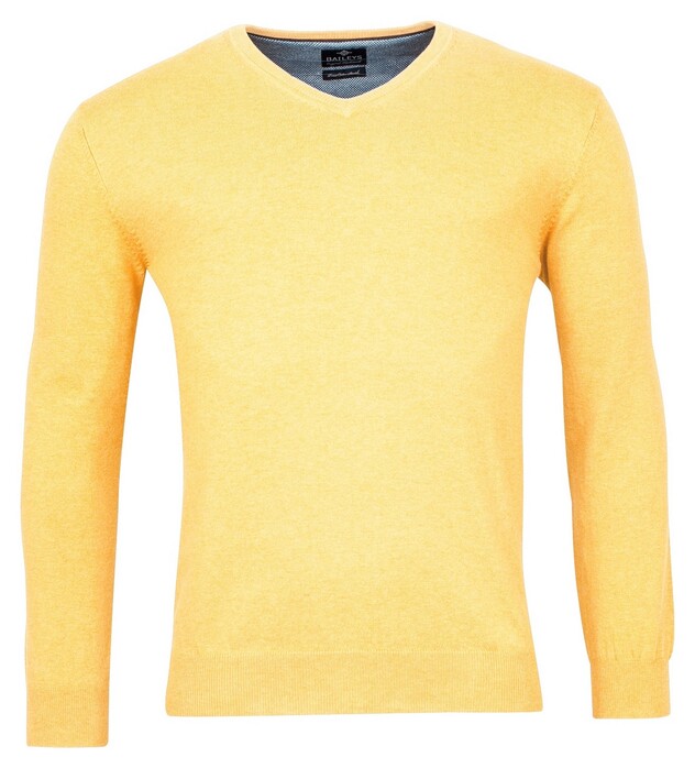 Baileys Uni V-Neck Cotton Single Knit Pullover Yellow