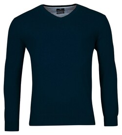 Baileys Uni V-Neck Cotton Single Knit Trui Dark Blue