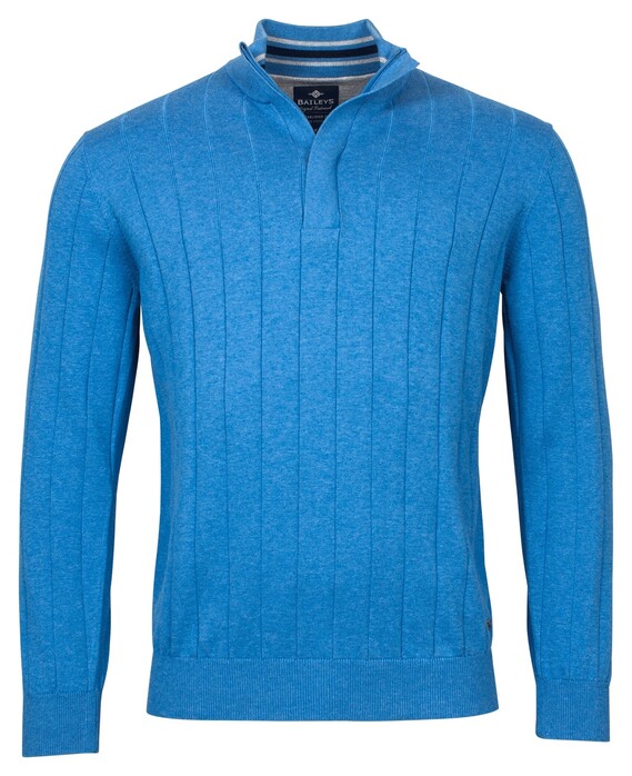 Baileys Uni Zip Stripe Pullover Bright Blue