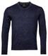 Baileys V-Hals Merinowol Uni Color Single Knit Trui Deep Denim Blue