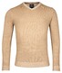 Baileys V-Neck Body And Sleeves Two-Tone Structure Jacquard Trui Donker Zand
