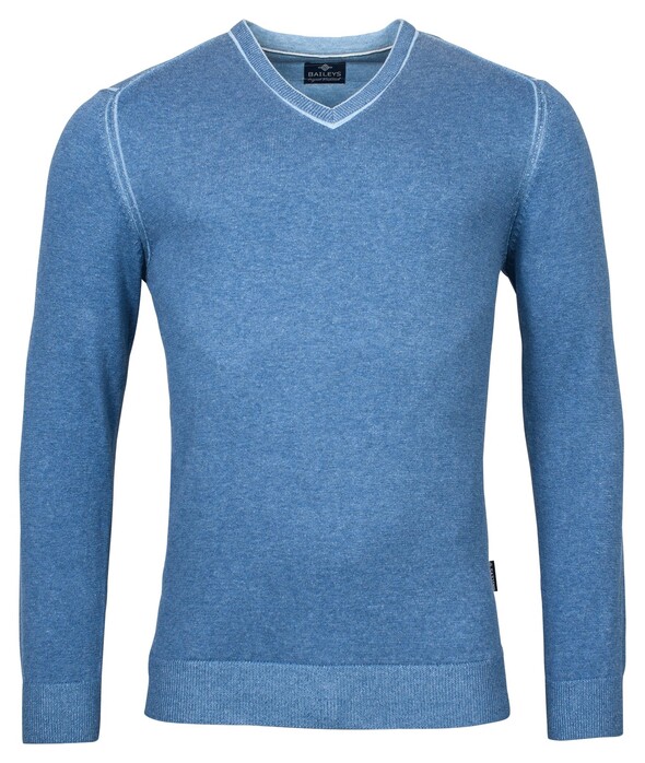 Baileys V-Neck Cotton Plated Pullover Insignia Blue