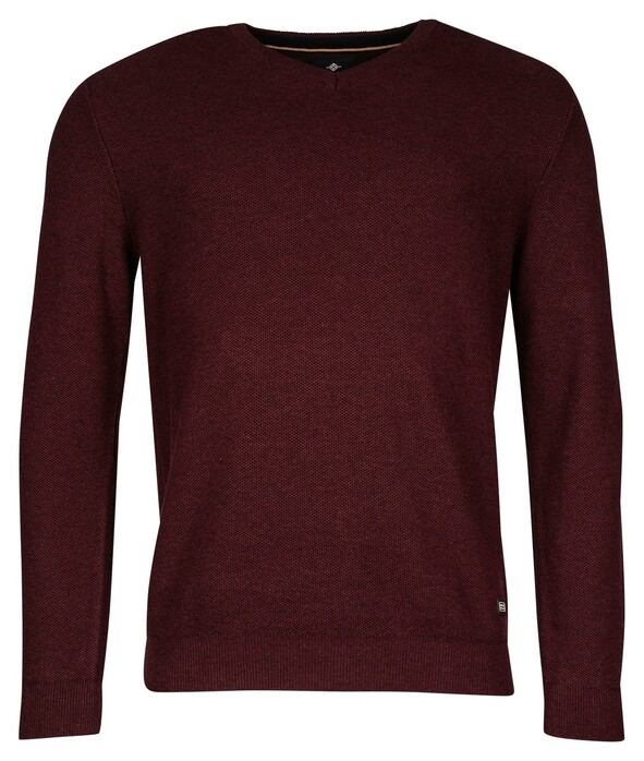 Baileys V-Neck Cotton Structure Knit Pullover Aubergine