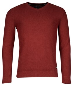 Baileys V-Neck Cotton Structure Knit Pullover Deep Red