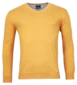 Baileys V-Neck Cotton Uni Pullover Trui Yellow Gold