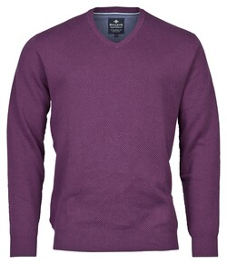 Baileys V-Neck Front Panel Structure Knit Trui Cassis