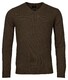 Baileys V-Neck Lambswool Uni Color Single Knit Pullover Chocolate Brown