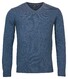 Baileys V-Neck Lambswool Uni Color Single Knit Pullover Mid Denim Blue