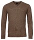 Baileys V-Neck Lambswool Uni Color Single Knit Pullover Tobacco