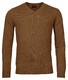 Baileys V-Neck Lambswool Uni Color Single Knit Trui Bruin