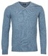 Baileys V-Neck Lambswool Uni Color Single Knit Trui Midden Blauw