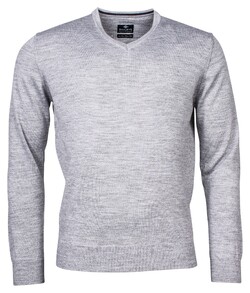 Baileys V-Neck Merino Pullover Single Knit Light Grey