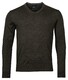 Baileys V-Neck Merino Wool Uni Color Single Knit Pullover Dark Green