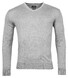 Baileys V-Neck Merino Wool Uni Color Single Knit Pullover Silver Grey