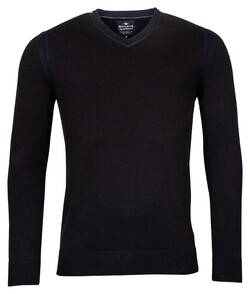 Baileys V-Neck Pullover Allover Plated Trui Zwart