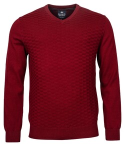 Baileys V-Neck Pullover Frontbody Structure Design Cherry