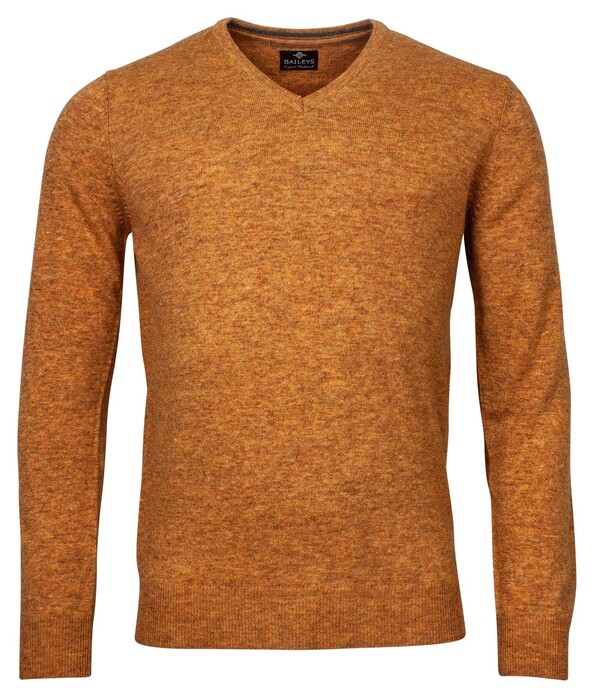 Baileys V-Neck Pullover Lambswool Single Knit Gold Yellow