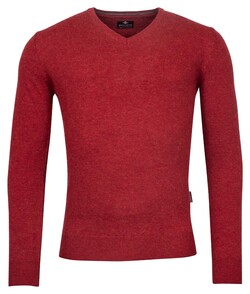 Baileys V-Neck Pullover Lambswool Single Knit Red