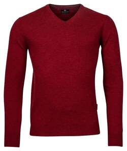 Baileys V-Neck Pullover Lambswool Single Knit Trui Stone Red