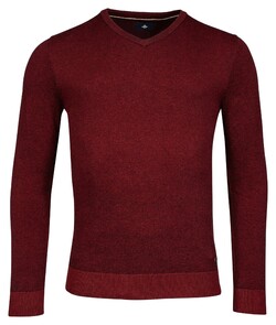 Baileys V-Neck Pullover Plated Knit Stone Red